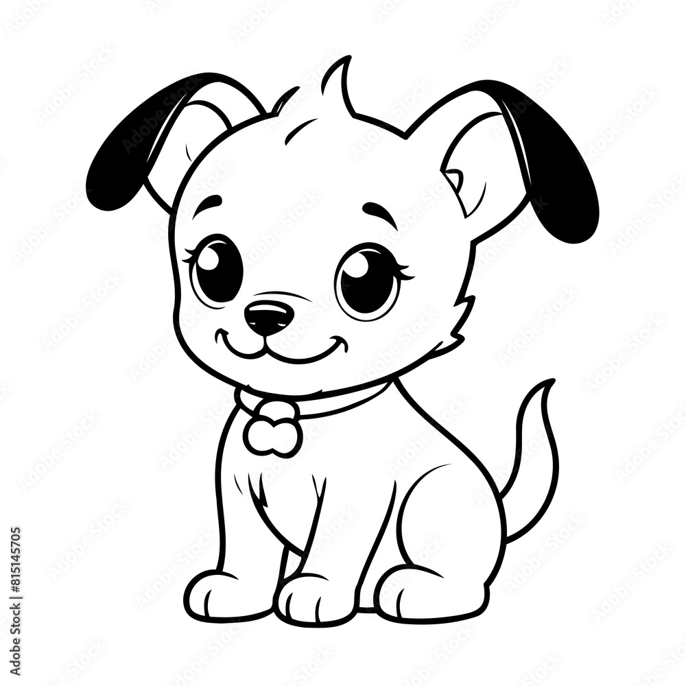 Obraz premium Vector illustration of a cute Puppy drawing for children page