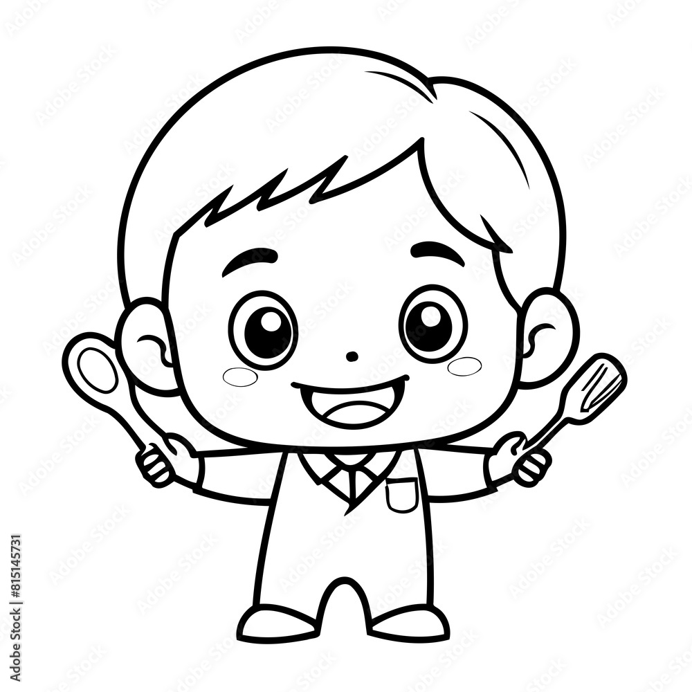 Simple vector illustration of Dentist hand drawn for kids coloring page Simple vector illustration of Dentist hand drawn for kids coloring page