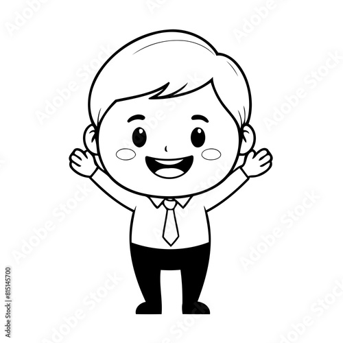 Vector illustration of a cute Business drawing for toddlers book