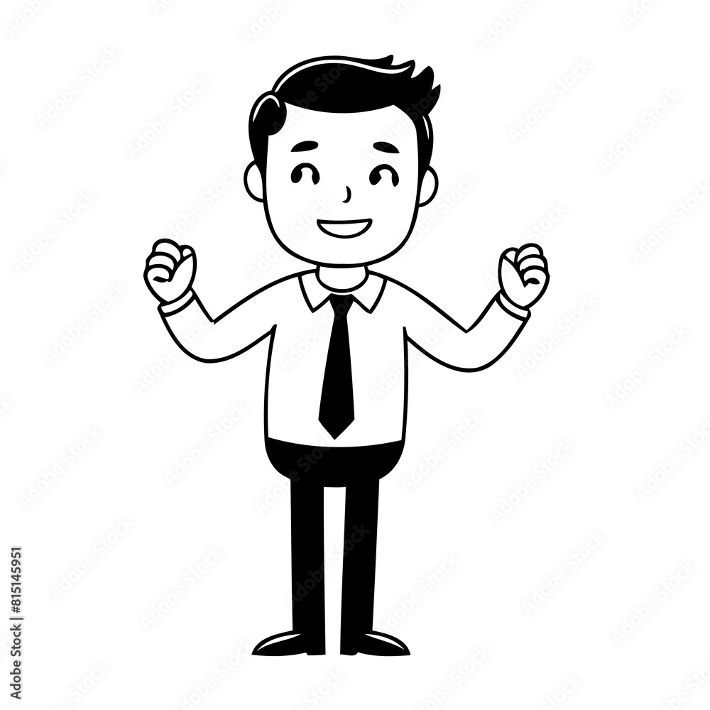 Vector illustration of a cute Business doodle for toddlers colouring page Vector illustration of a cute Business doodle for toddlers colouring page