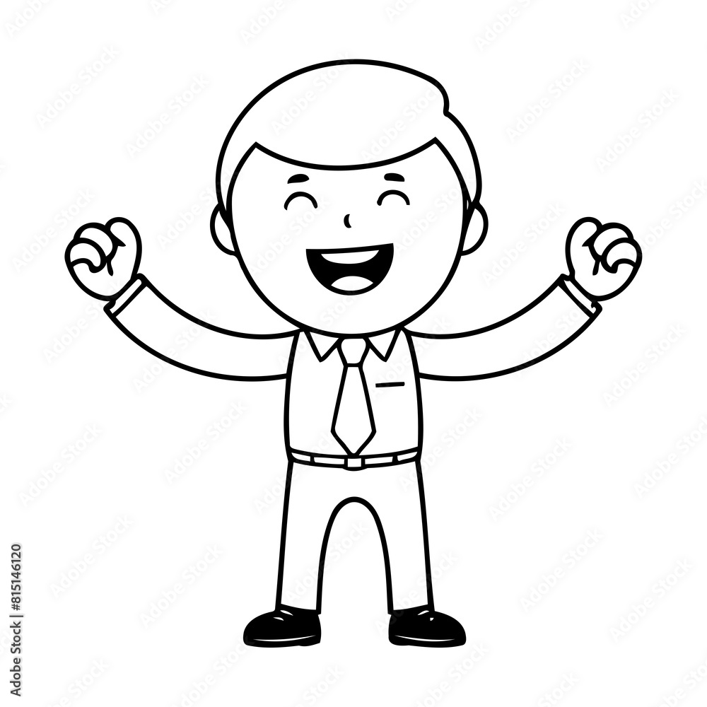 Cute vector illustration Business doodle for kids colouring page Cute vector illustration Business doodle for kids colouring page