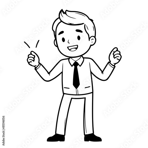 Cute vector illustration Business drawing for toddlers colouring page