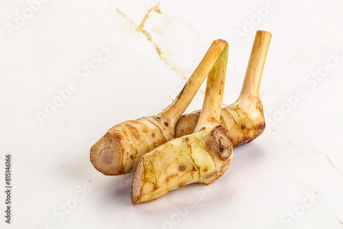 Raw galangal root seasonong aroma photo