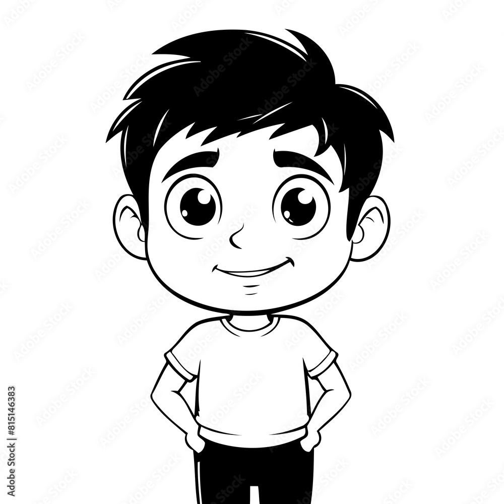 Cute vector illustration Person drawing for children page Cute vector illustration Person drawing for children page