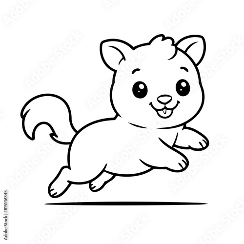 Cute vector illustration Capybera drawing for children page