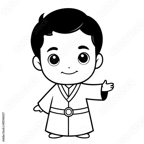 Cute vector illustration Clergyman drawing for kids page