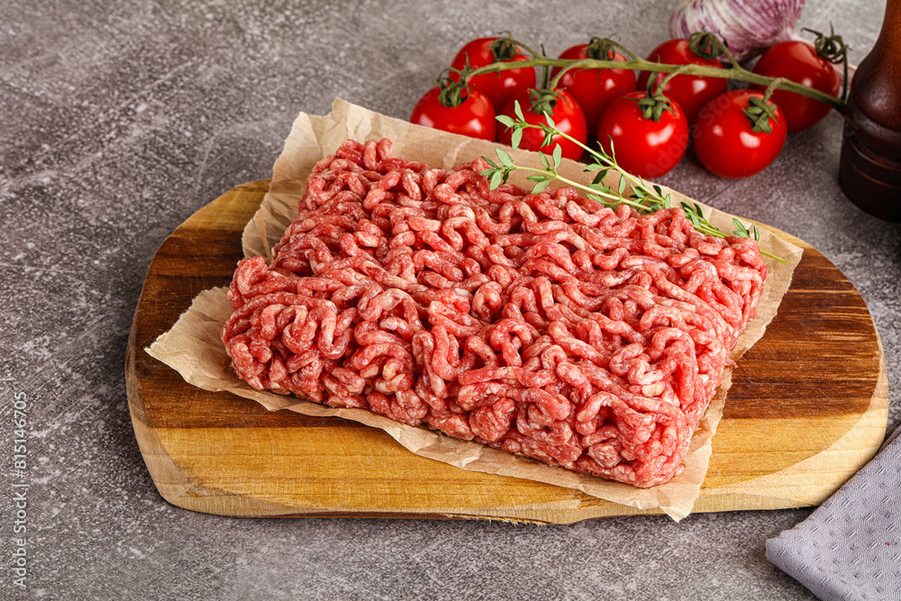 Raw minced beef uncooked meat Raw minced beef uncooked meat
