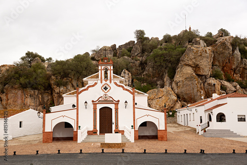 Paisaje con el Santuario de la virgen de la Peña en la Puebla de Guzmán, Huelva. photo