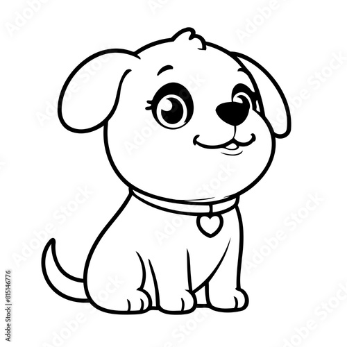 Vector illustration of a cute Dog doodle for children worksheet