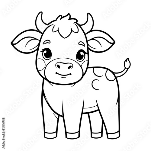 Cute vector illustration Cattle for toddlers colouring page