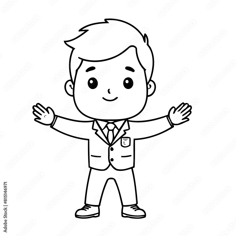 Simple vector illustration of Business for kids colouring worksheet Simple vector illustration of Business for kids colouring worksheet