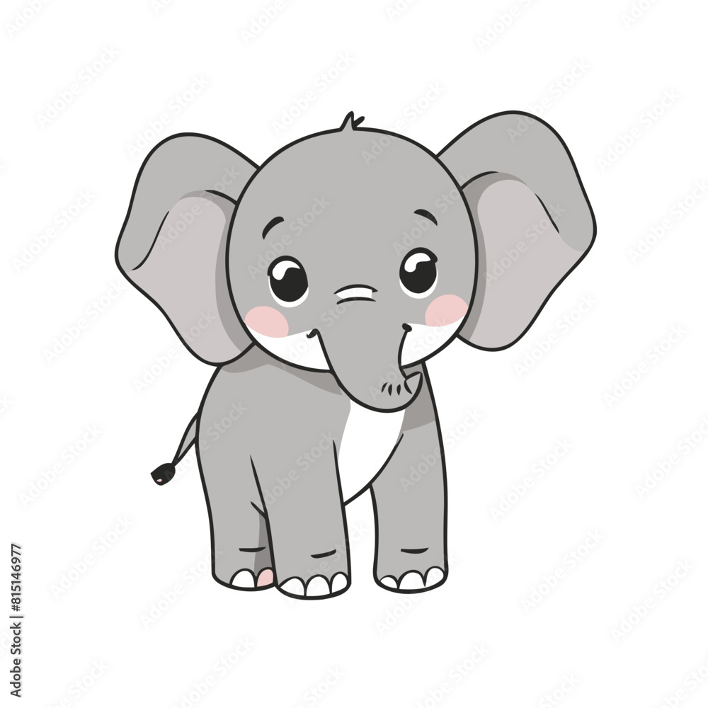 Simple vector illustration of Elephant hand drawn for kids coloring page Simple vector illustration of Elephant hand drawn for kids coloring page