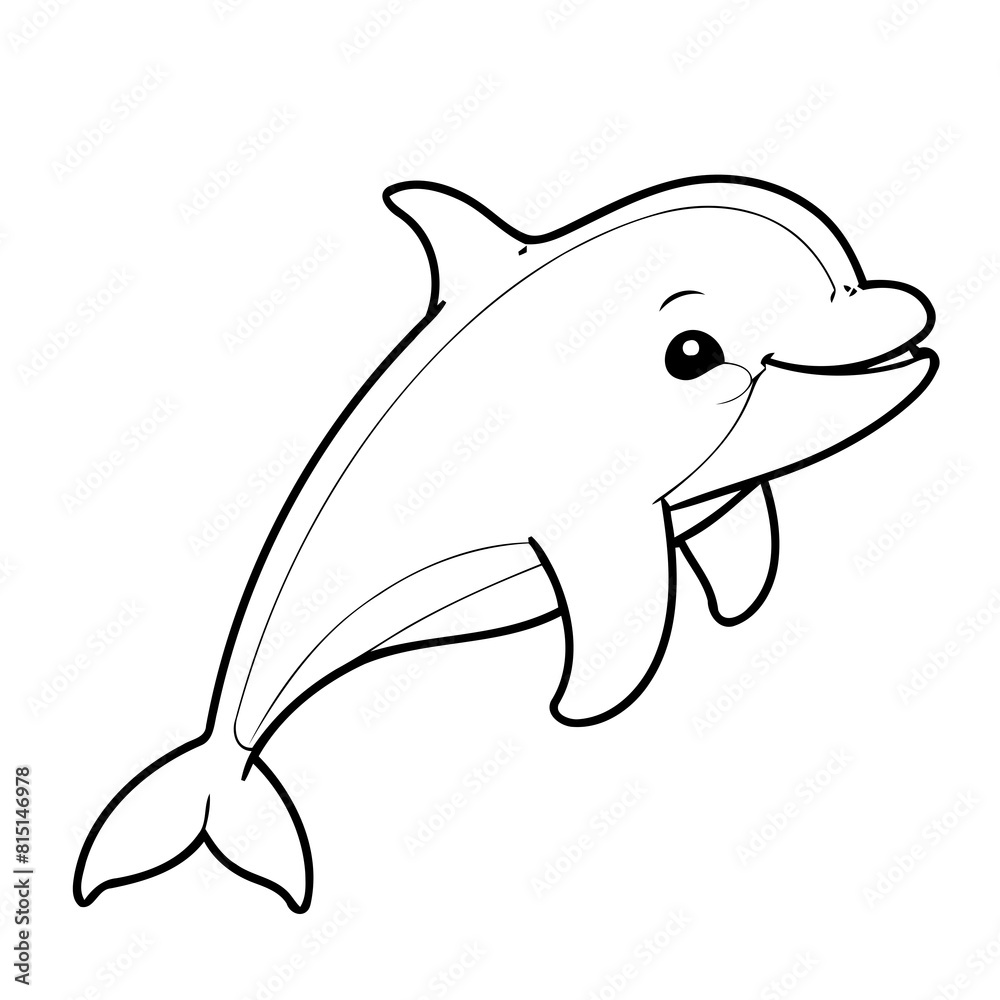 Cute vector illustration Orca for kids colouring page Cute vector illustration Orca for kids colouring page