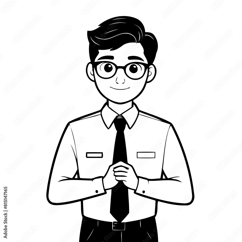 Vector illustration of a cute Business drawing for kids page Vector illustration of a cute Business drawing for kids page