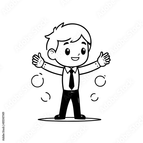 Simple vector illustration of Business drawing for toddlers coloring activity