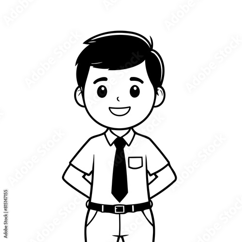 Simple vector illustration of Business hand drawn for toddlers