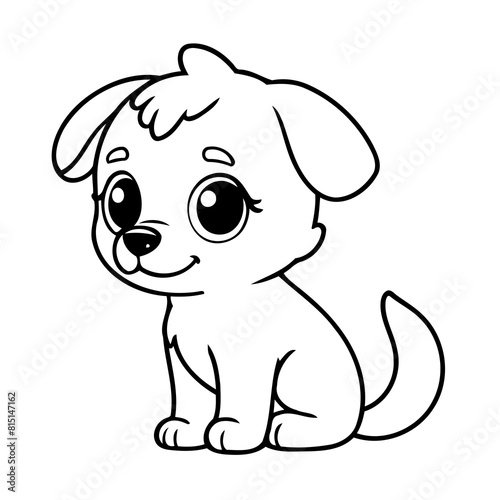 Simple vector illustration of Dog doodle for toddlers worksheet