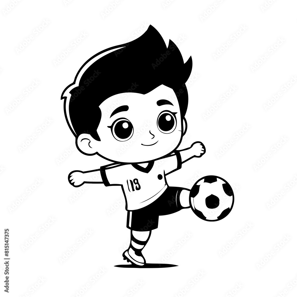 Vector illustration of a cute SoccerPlayer drawing for children page Vector illustration of a cute SoccerPlayer drawing for children page