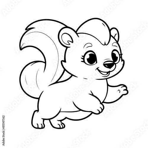 Simple vector illustration of Skunk outline for colouring page