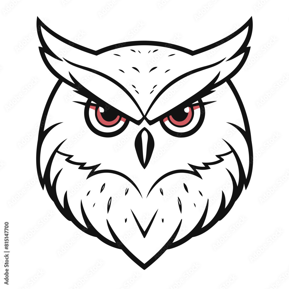 Cute vector illustration Owl drawing for kids colouring page Cute vector illustration Owl drawing for kids colouring page