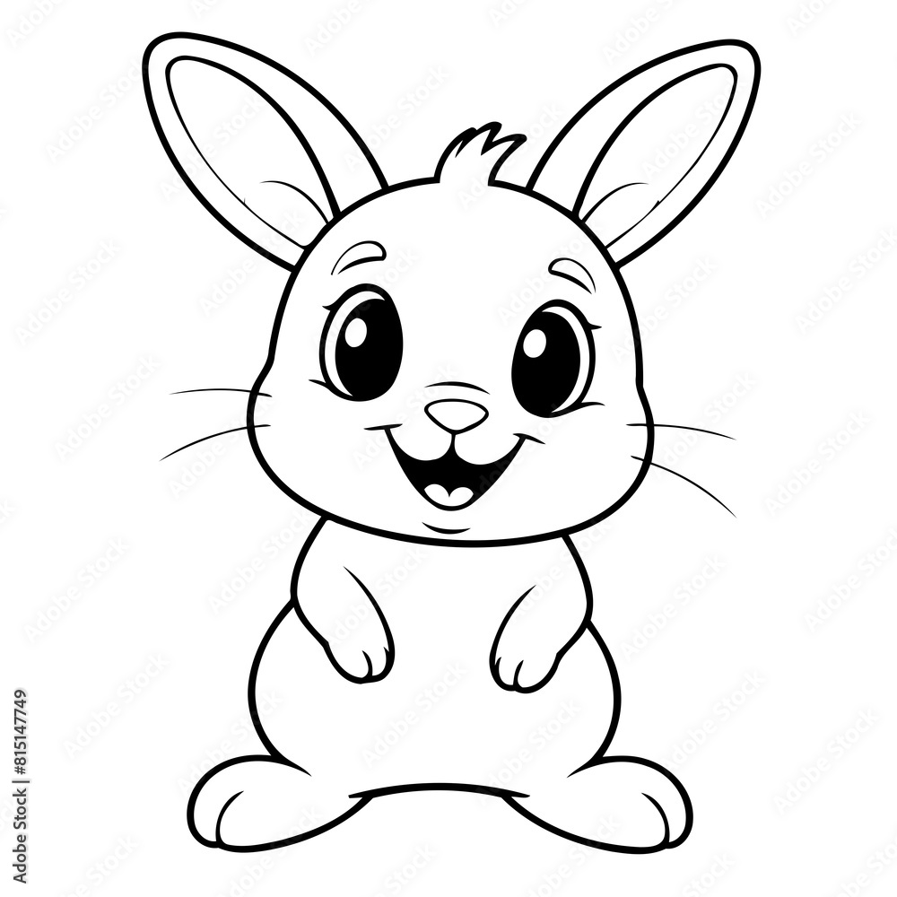 Cute vector illustration Rabbit drawing for kids page Cute vector illustration Rabbit drawing for kids page