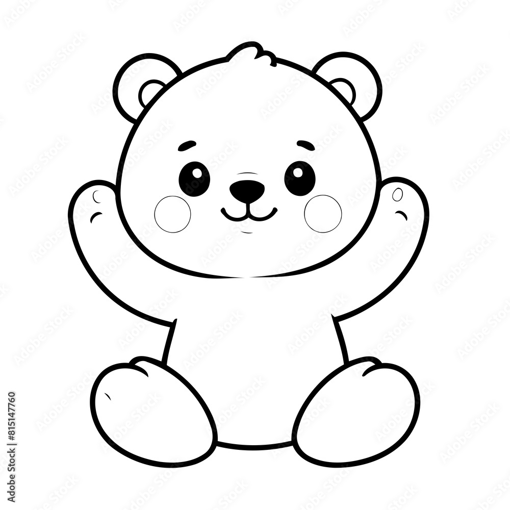 Cute vector illustration Bear drawing colouring activity Cute vector illustration Bear drawing colouring activity