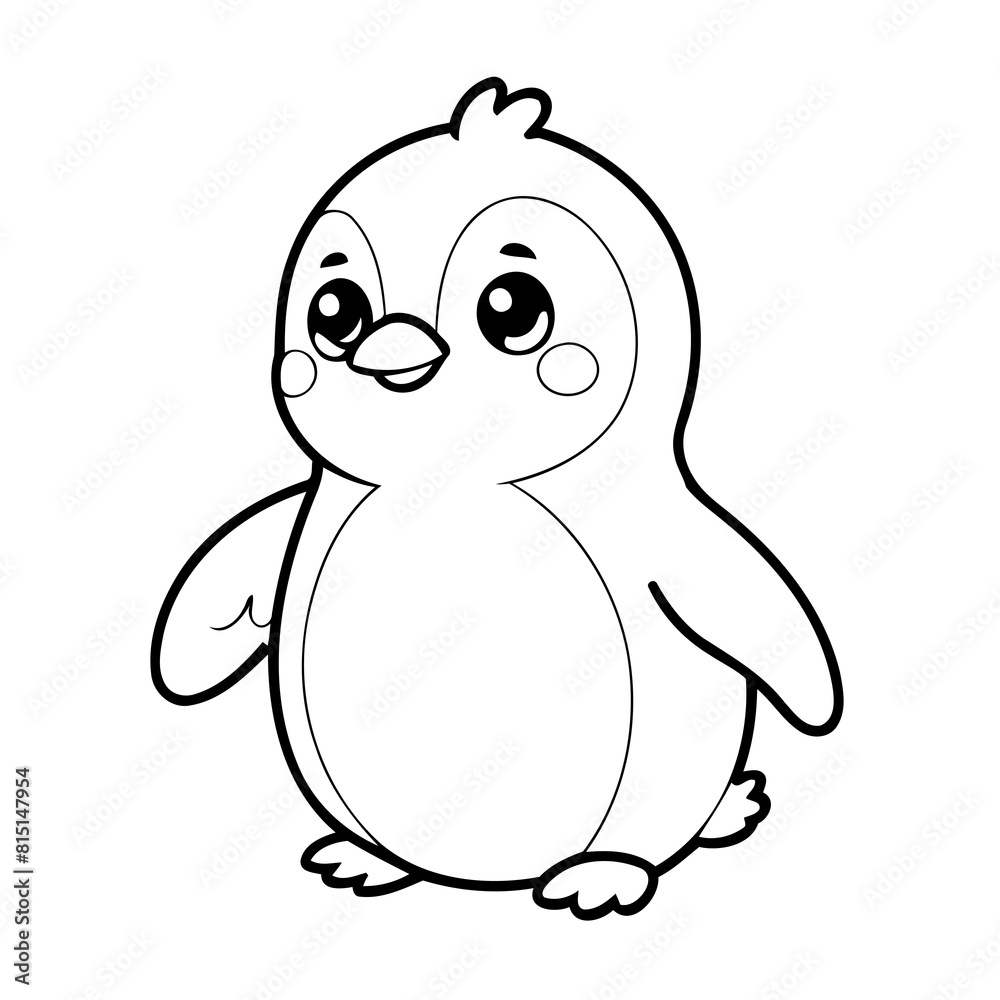 Vector illustration of a cute Penguin doodle for toddlers colouring page Vector illustration of a cute Penguin doodle for toddlers colouring page