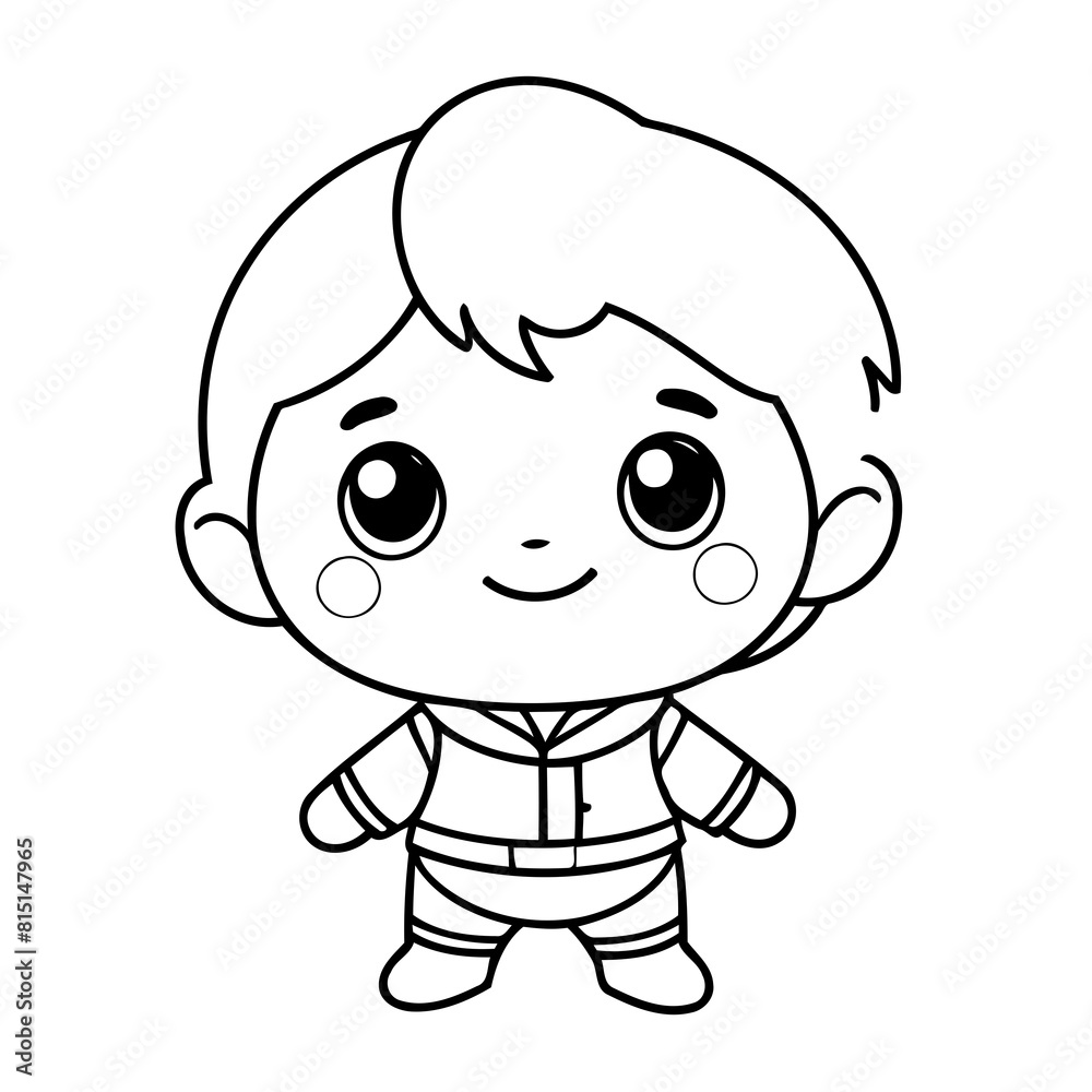 Simple vector illustration of Kawaii drawing for toddlers book Simple vector illustration of Kawaii drawing for toddlers book