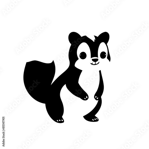 Cute vector illustration Skunk drawing for kids page