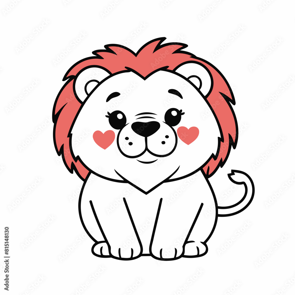 Simple vector illustration of Lion doodle for toddlers worksheet Simple vector illustration of Lion doodle for toddlers worksheet