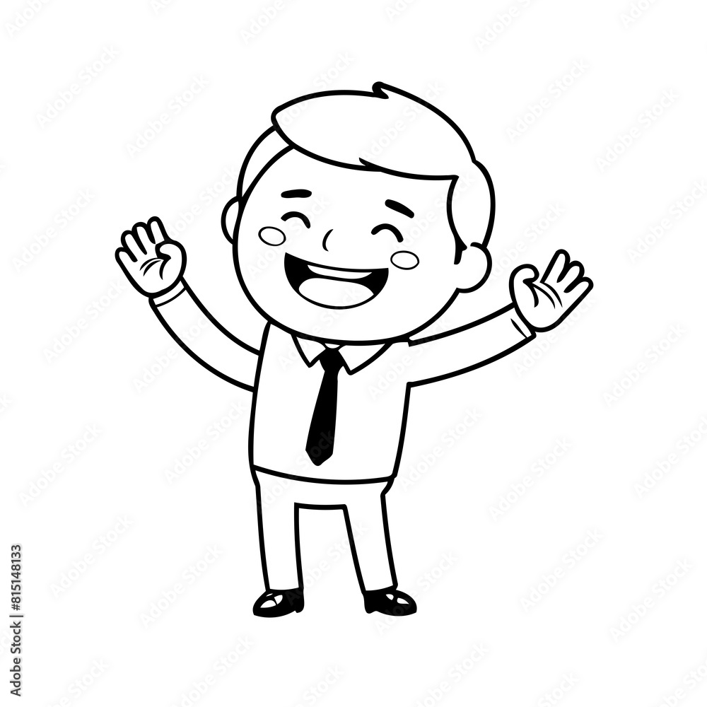 Vector illustration of a cute Business drawing for toddlers colouring page Vector illustration of a cute Business drawing for toddlers colouring page