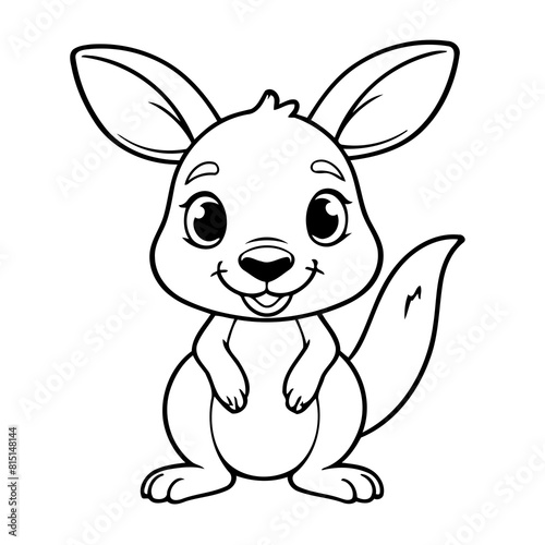 Cute vector illustration Kangaroo drawing for kids colouring page