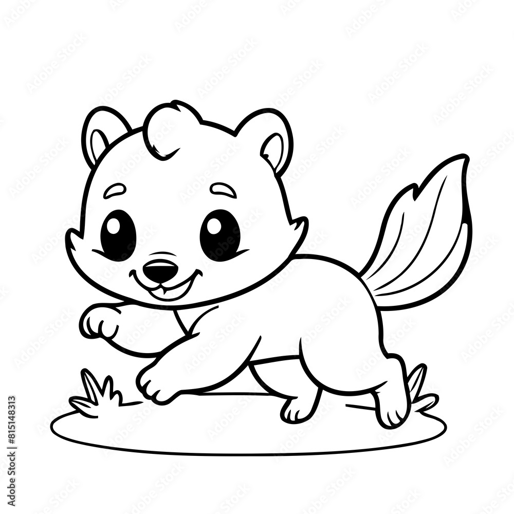 Vector illustration of a cute Skunk doodle for toddlers colouring page Vector illustration of a cute Skunk doodle for toddlers colouring page