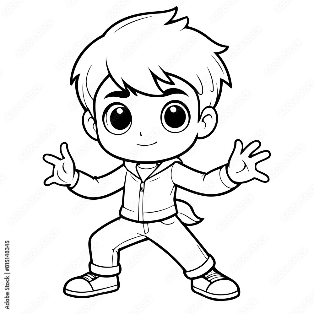 Vector illustration of a cute Boy drawing for kids page Vector illustration of a cute Boy drawing for kids page