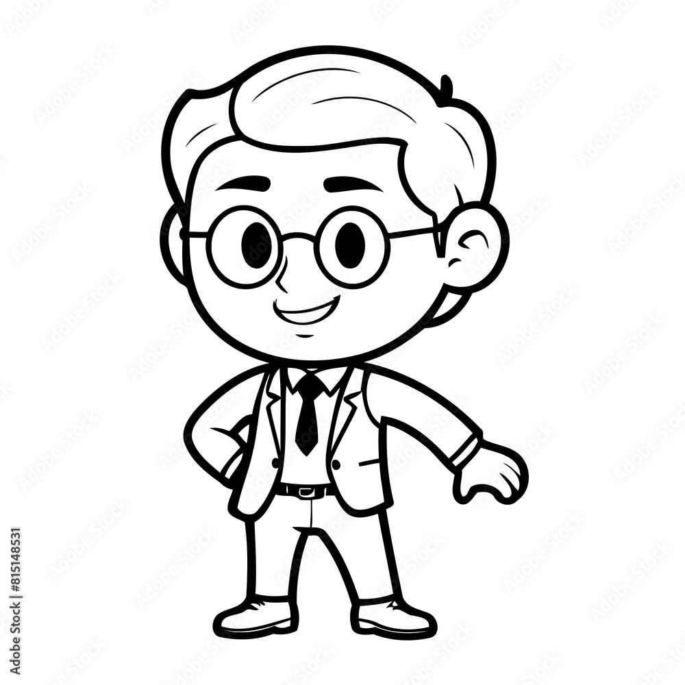 Vector illustration of a cute Man drawing for kids page Vector illustration of a cute Man drawing for kids page