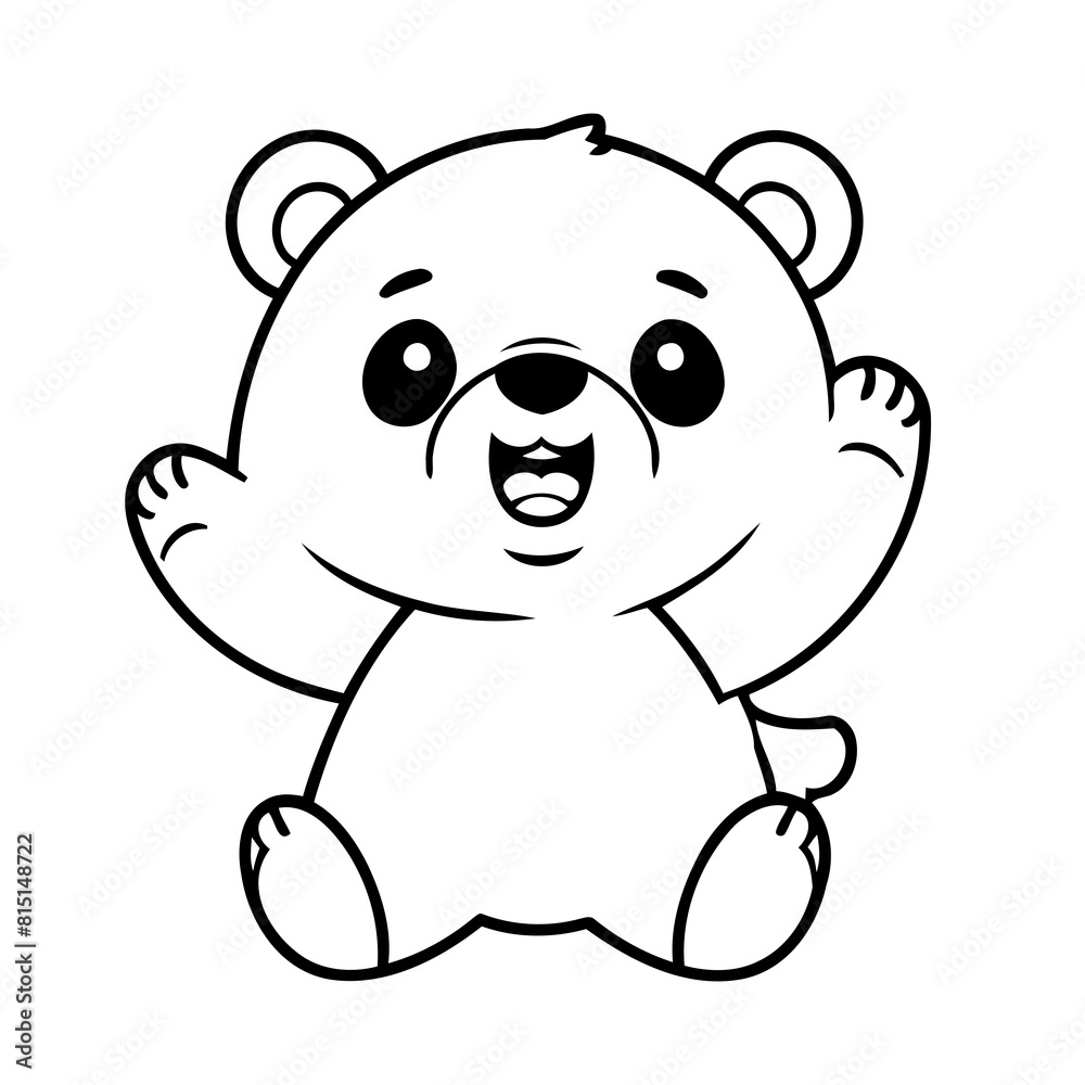 Vector illustration of a cute Bear drawing for colouring page Vector illustration of a cute Bear drawing for colouring page