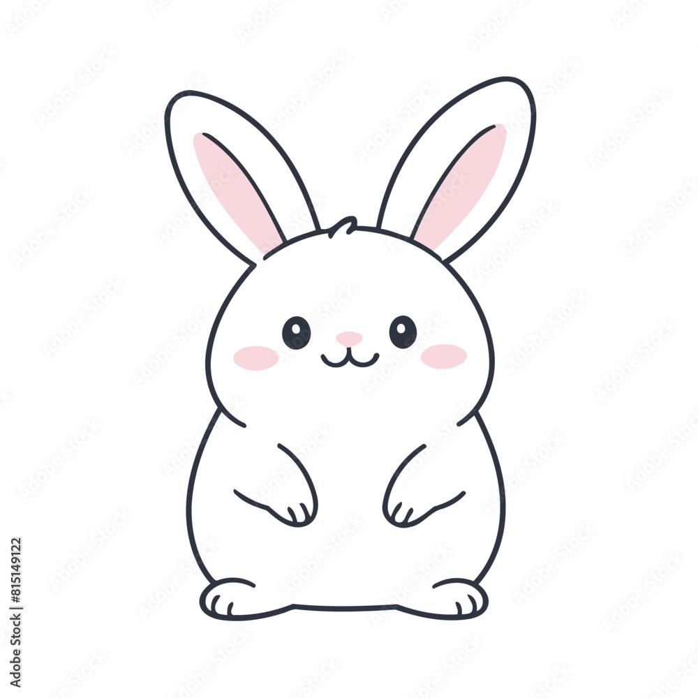Cute vector illustration Bunny doodle colouring activity for kids
