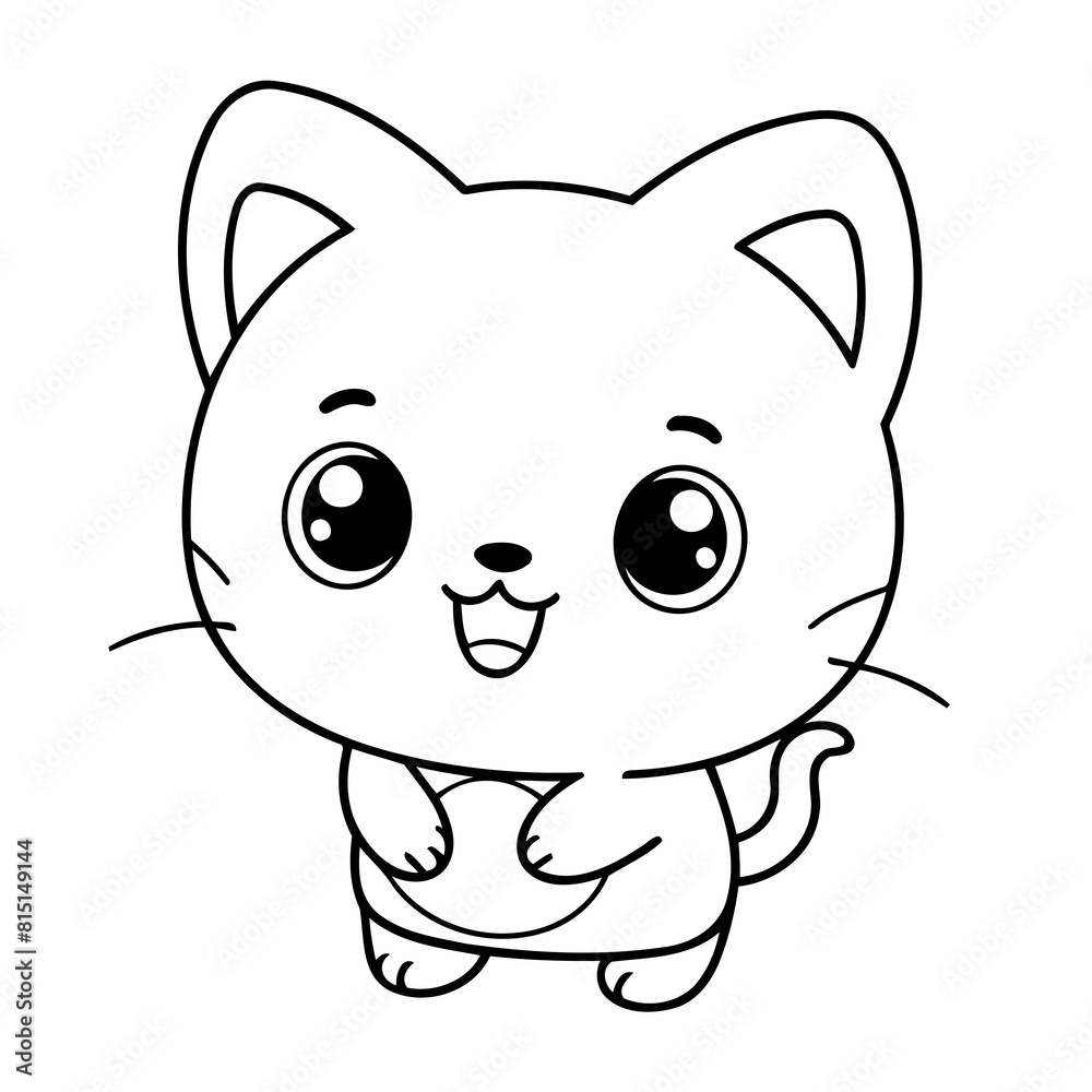 Cute vector illustration Kawaii drawing for kids colouring page Cute vector illustration Kawaii drawing for kids colouring page