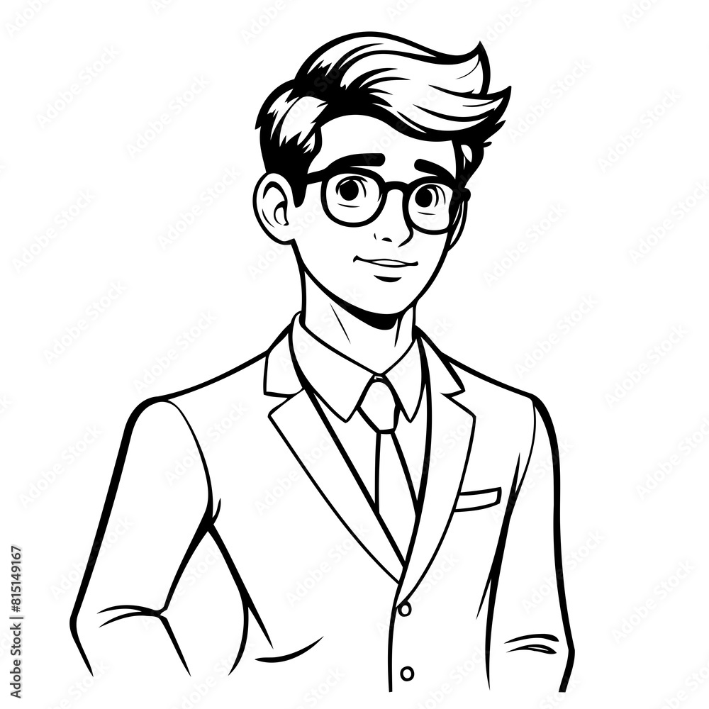 Cute vector illustration Man drawing for toddlers book Cute vector illustration Man drawing for toddlers book