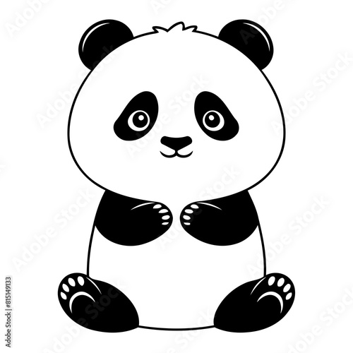 Cute vector illustration Panda doodle for toddlers worksheet