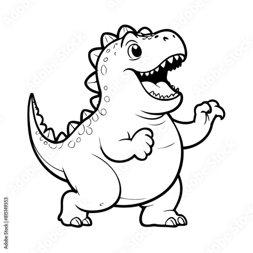 Simple vector illustration of Dino for toddlers colouring page