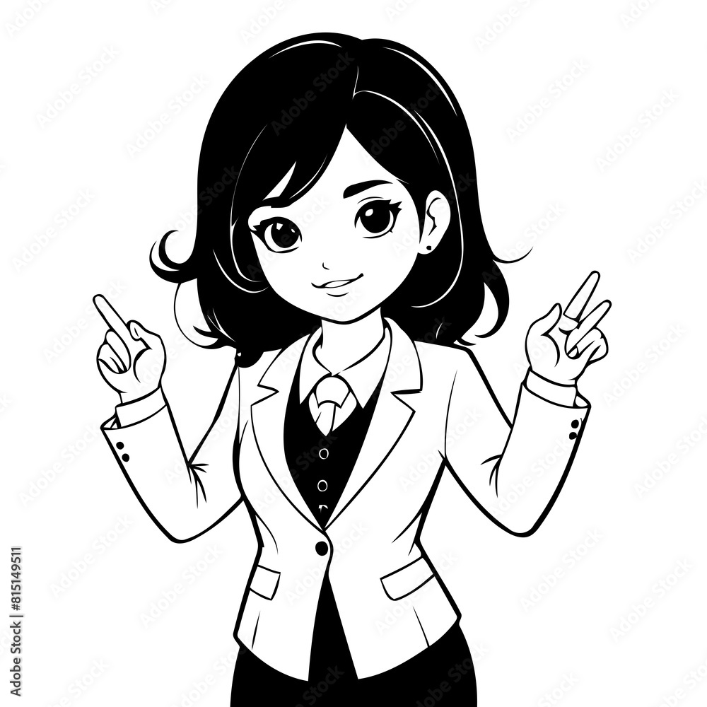 Cute vector illustration Businessperson drawing colouring activity Cute vector illustration Businessperson drawing colouring activity