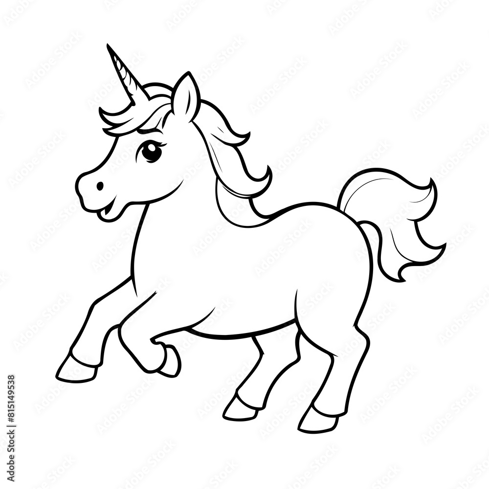 Cute vector illustration Unicorn drawing for kids page Cute vector illustration Unicorn drawing for kids page