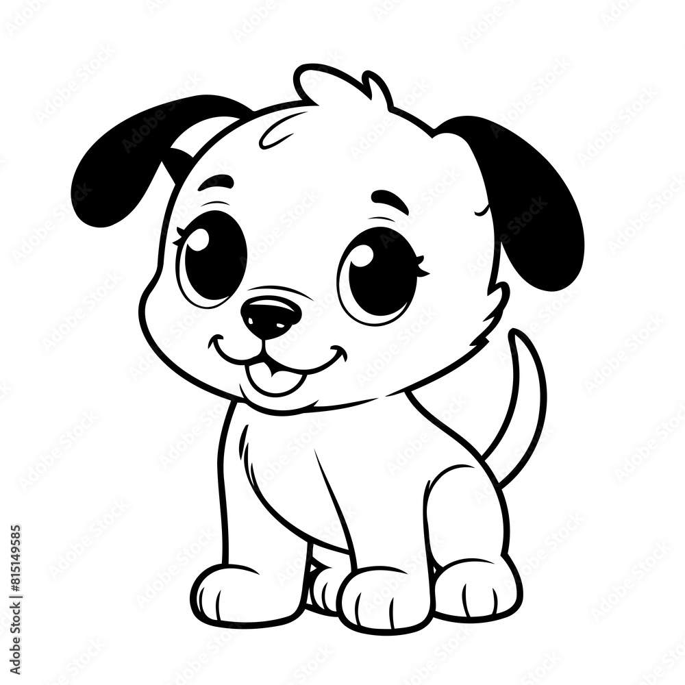 Vector illustration of a cute Puppy doodle for children worksheet Vector illustration of a cute Puppy doodle for children worksheet