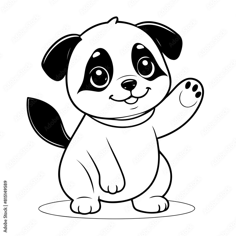Vector illustration of a cute Puppy drawing for children page Vector illustration of a cute Puppy drawing for children page