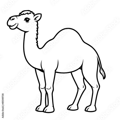 Vector illustration of a cute Camel drawing for toddlers coloring activity