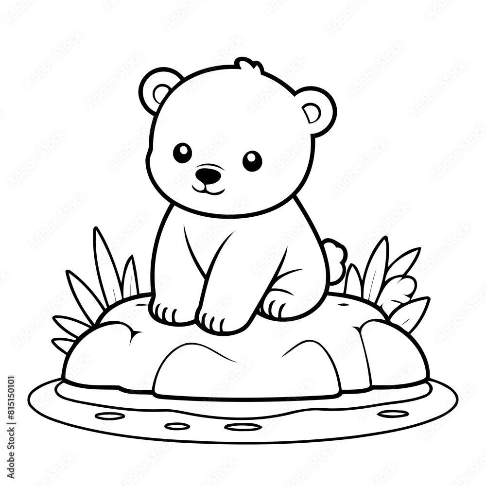 Fototapeta premium Vector illustration of a cute Bear drawing for toddlers book