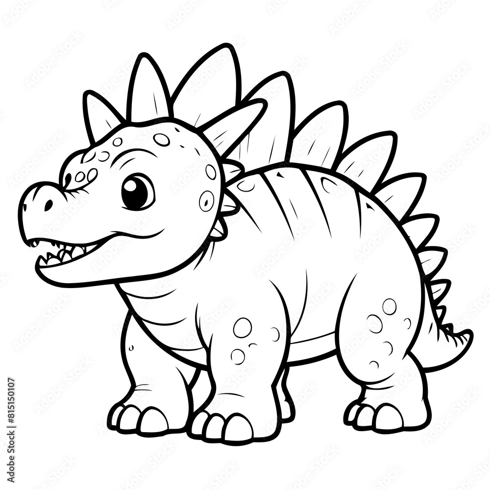 Simple vector illustration of Ankylosaurus doodle for toddlers worksheet Simple vector illustration of Ankylosaurus doodle for toddlers worksheet