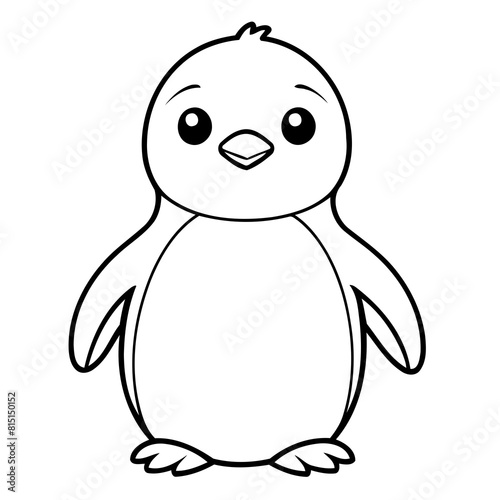 Vector illustration of a cute Penguin doodle for kids coloring worksheet