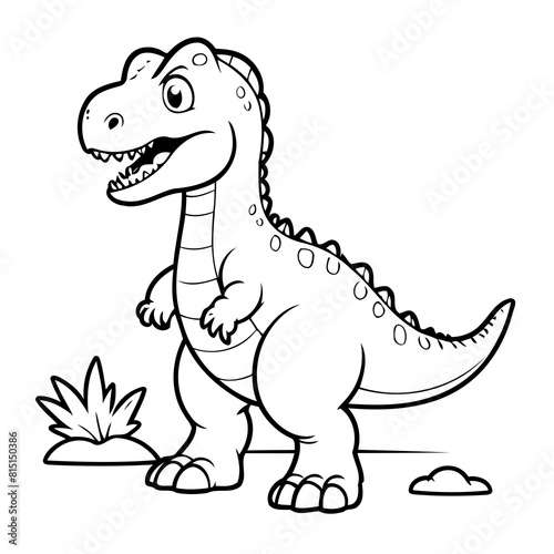 Simple vector illustration of Allosaurus for kids coloring page © meastudios